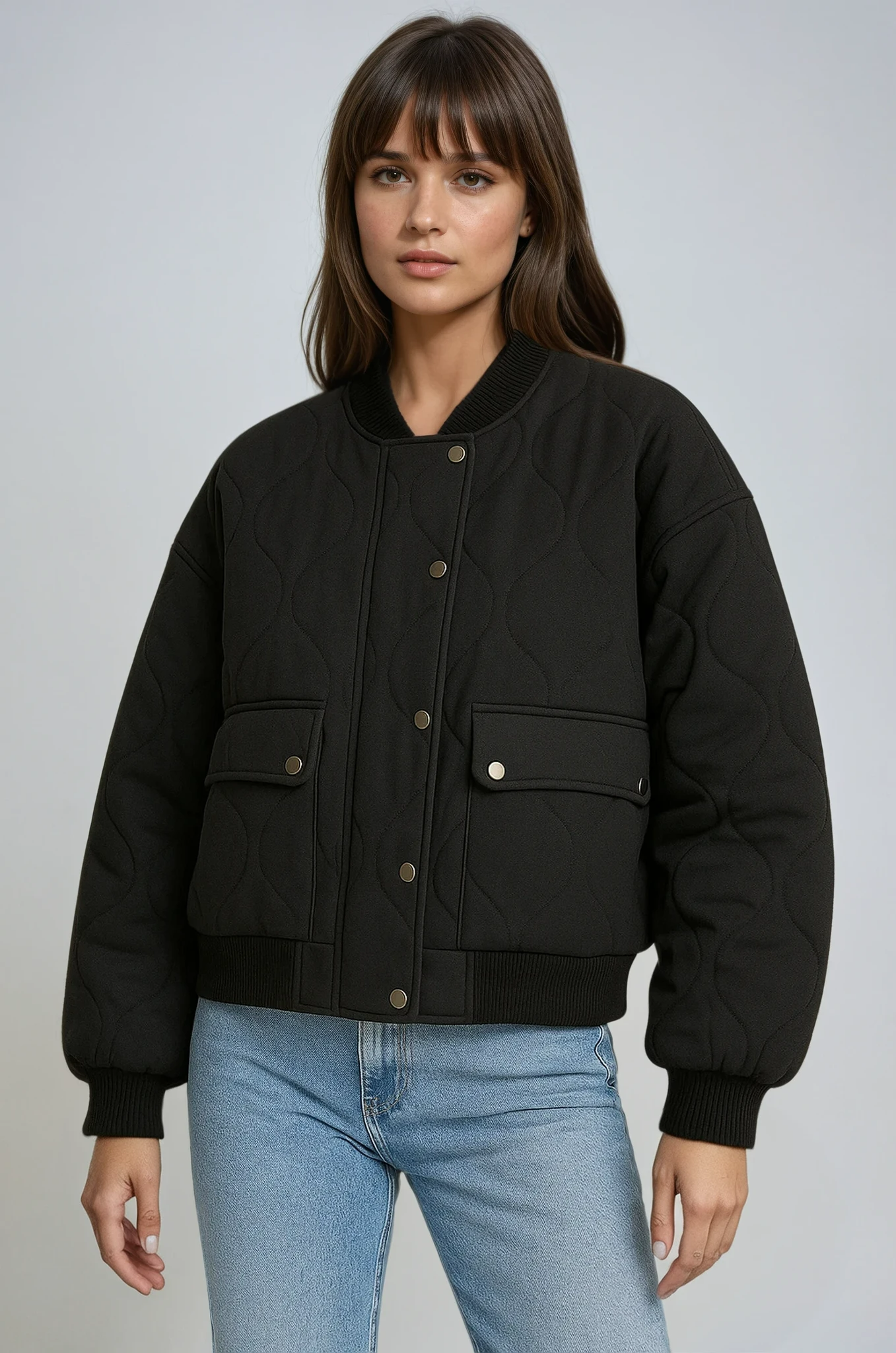 Women's Soft Quilted Bomber Jacket | Casual Relaxed Fit Outerwear