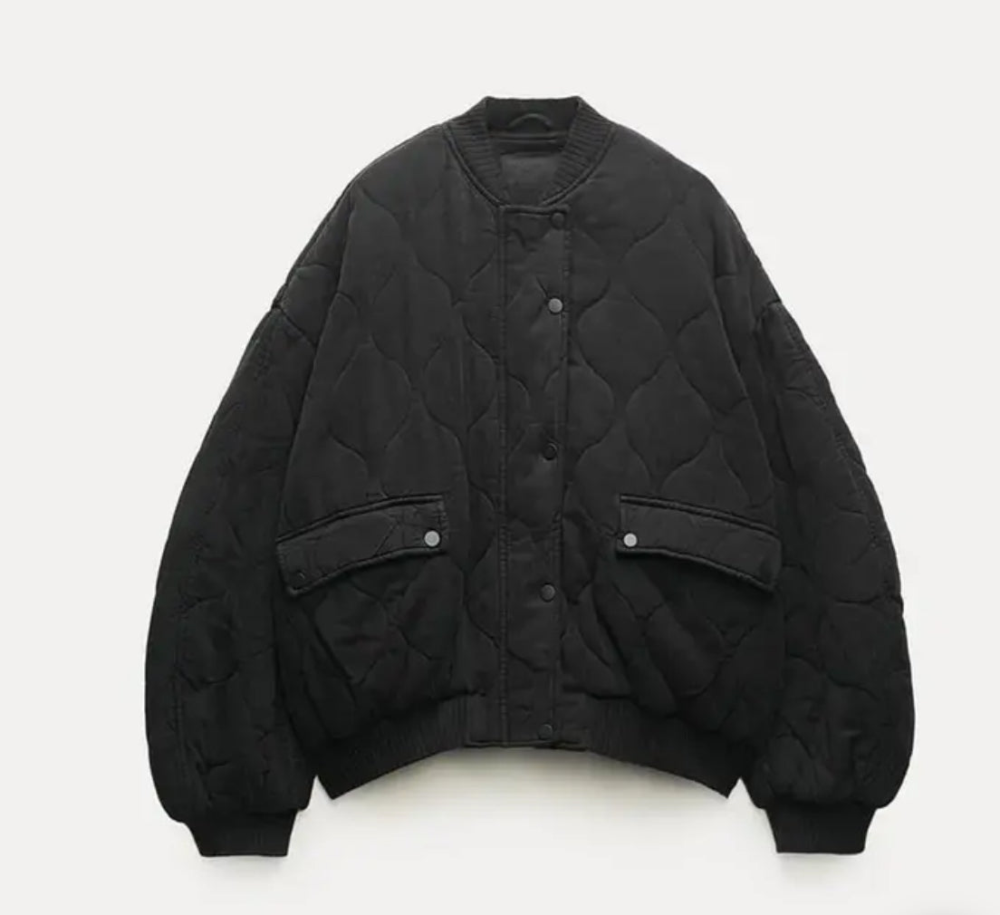 Women's Soft Quilted Bomber Jacket | Casual Relaxed Fit Outerwear