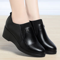 Women's Spring Slip-On Round Toe Wedge Shoes