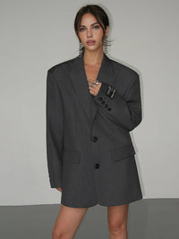 Women's Structured Fabric Oversized Blazer | Elegant Tailored Coat