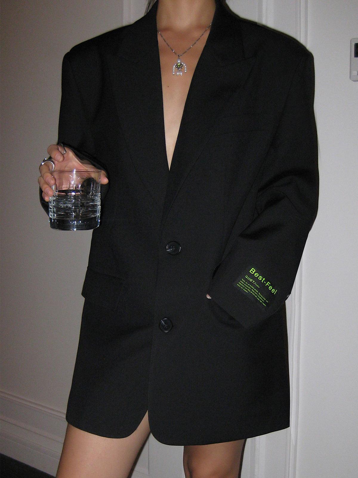 Women's Structured Fabric Oversized Blazer | Elegant Tailored Coat