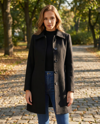 Women's Wool Blend Winter Trench Coat | Elegant Single-Breasted Outerwear