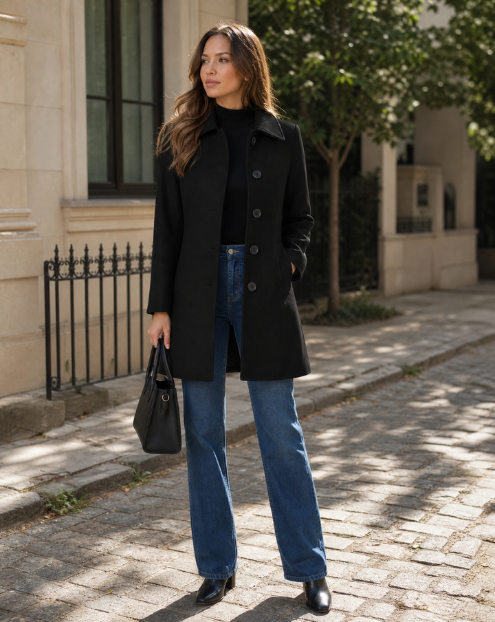 Trench in misto lana da donna per l&
