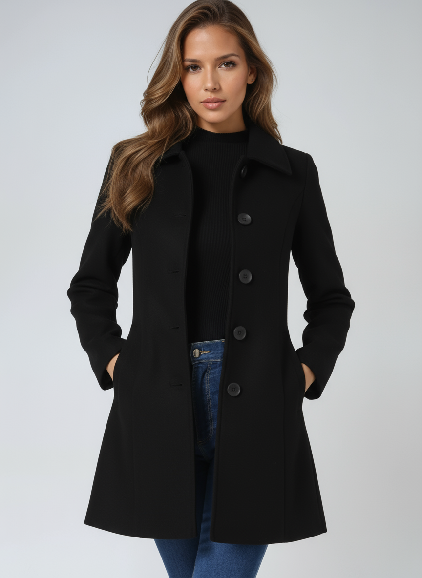 Trench in misto lana da donna per l&