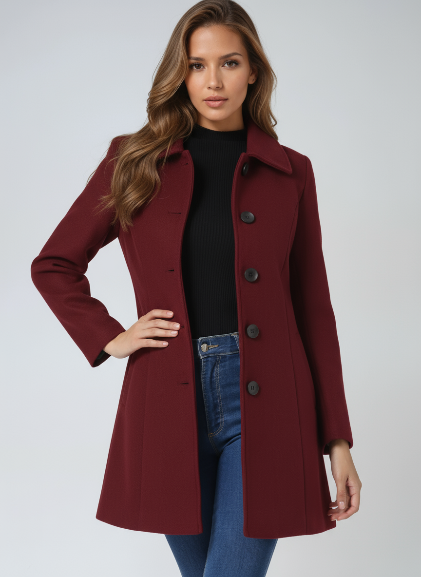 Trench in misto lana da donna per l&