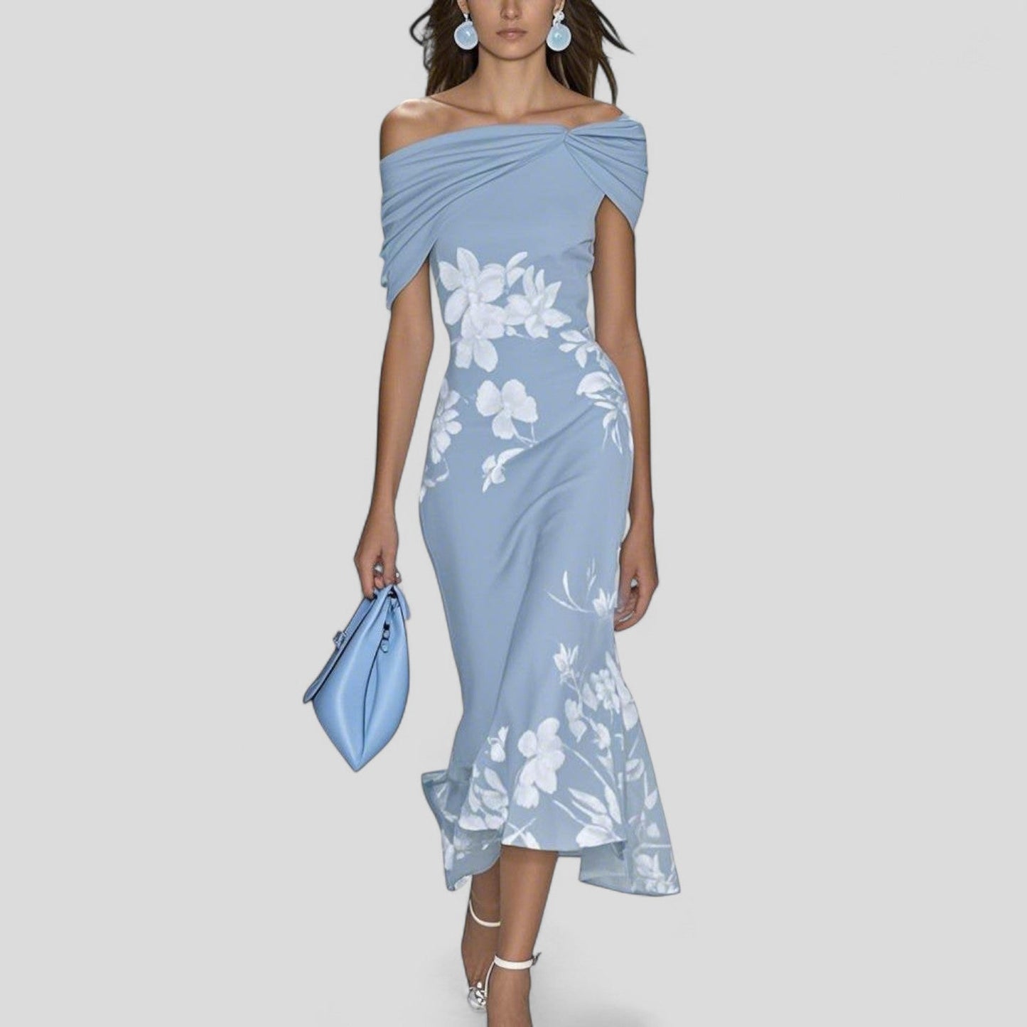 Elegant Midi Velvet Sleeveless Dress with V-Neck – Ceremony