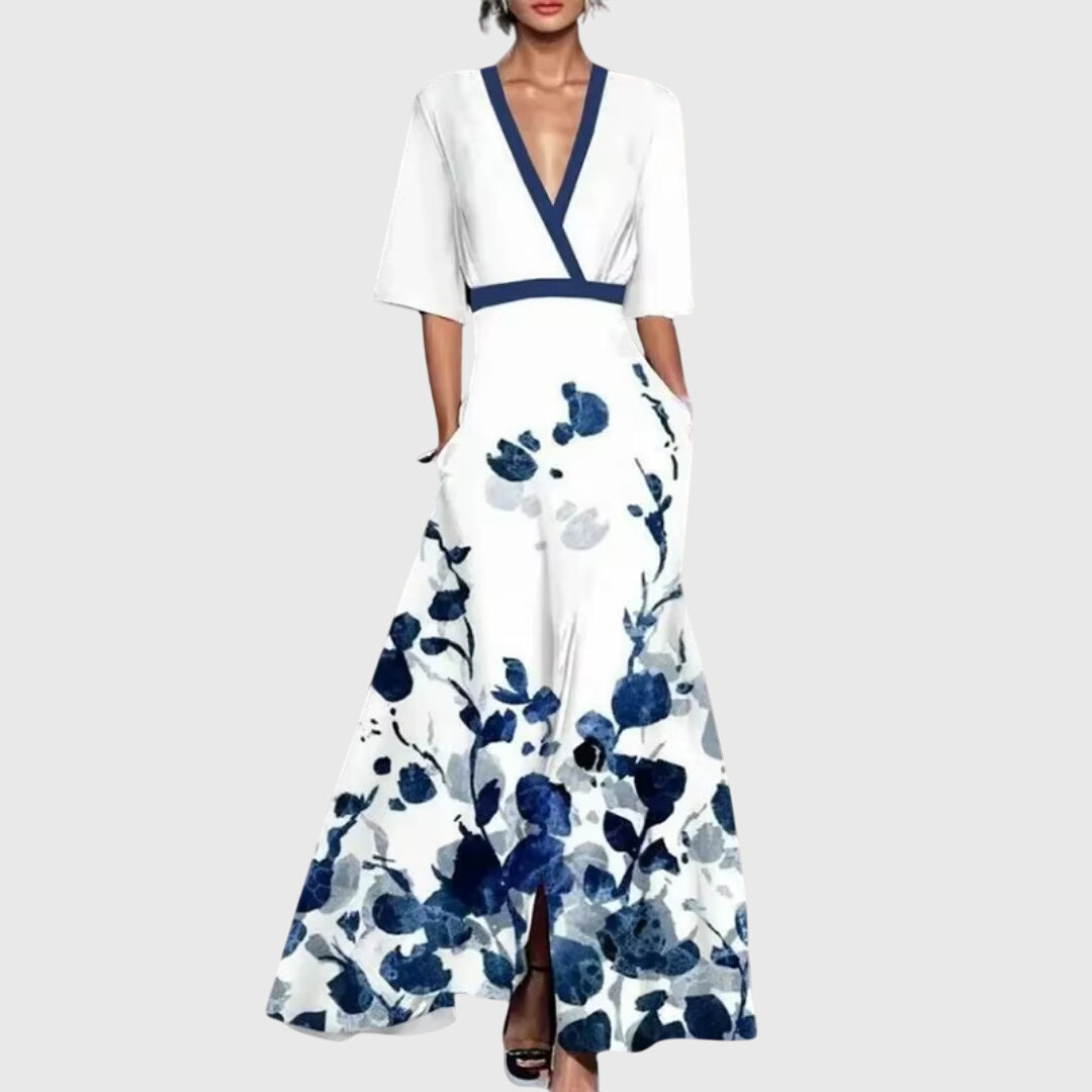 Elegant Sleeveless Velvet Dress with V-Neck – Ceremony