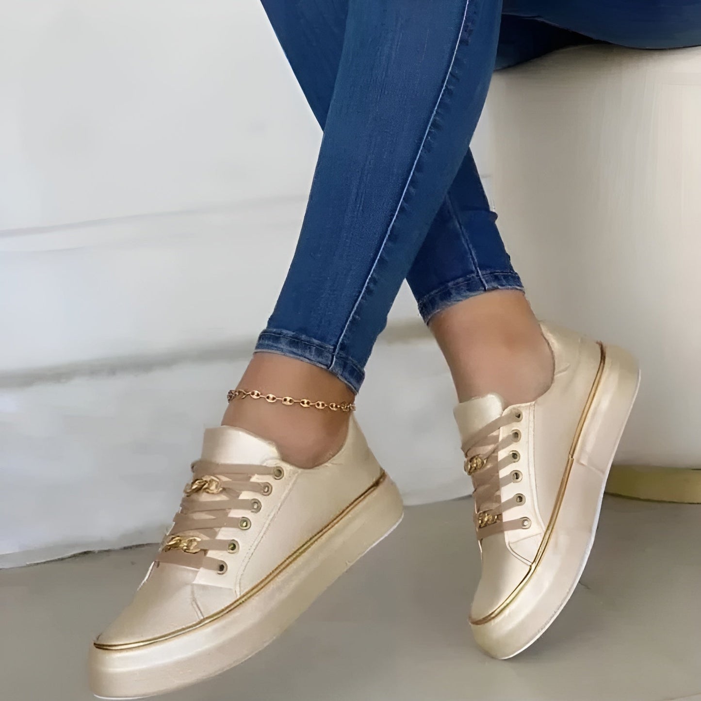 Elegant Orthopedic Sneakers for Women with Sole