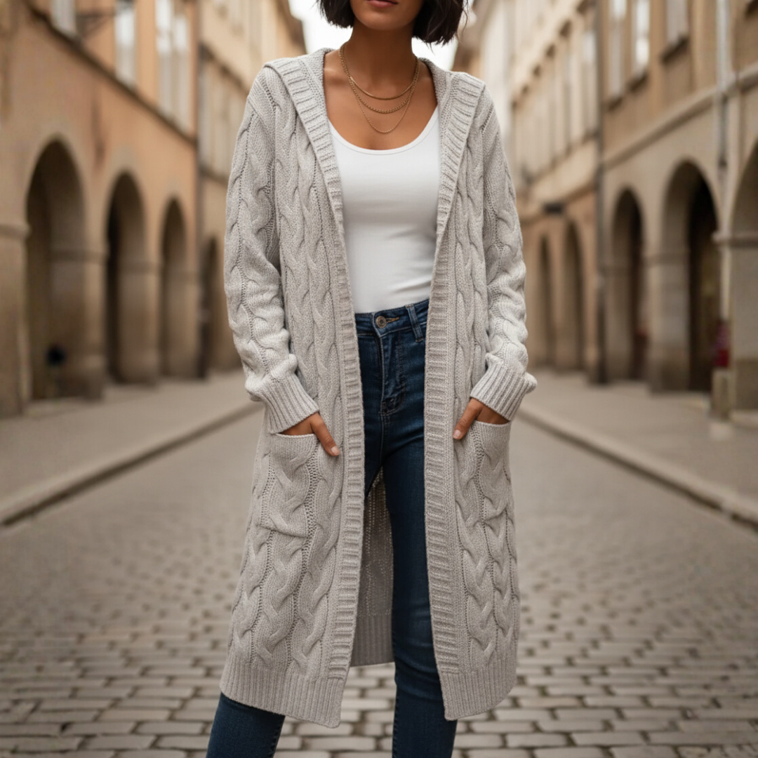 Long Women's Cardigan with Pockets