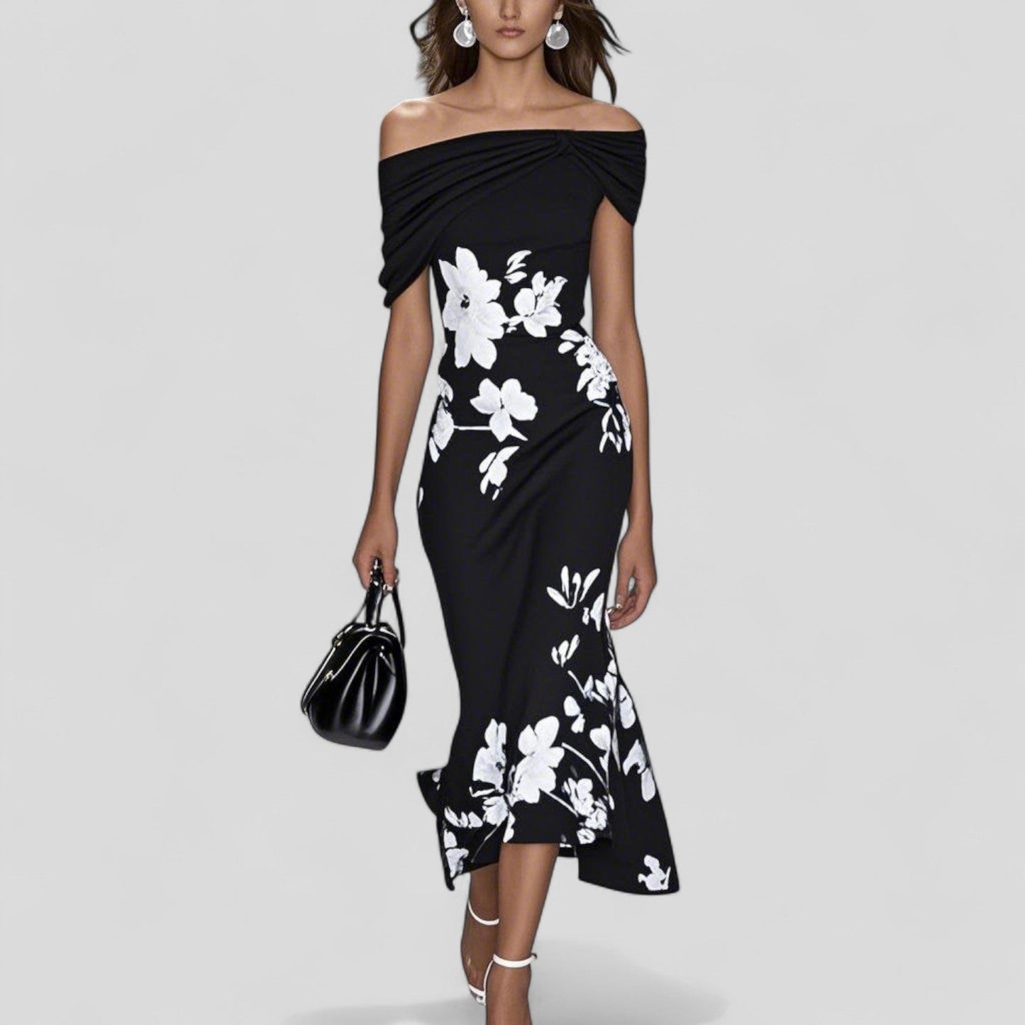 Elegant Midi Velvet Sleeveless Dress with V-Neck – Ceremony
