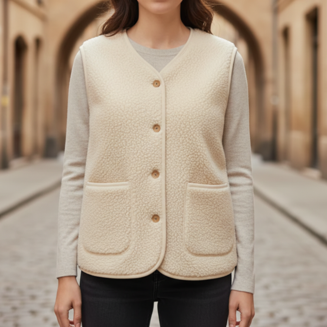 Soft Women's Gilet with Buttons