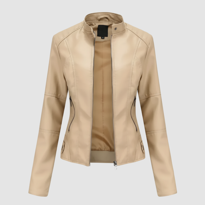 Giacca da moto da donna con colletto alla mandarino