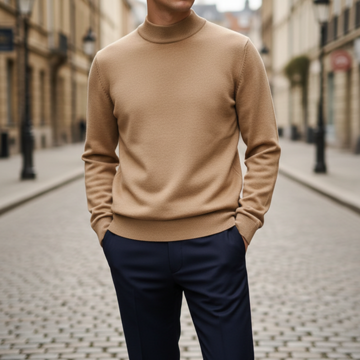 Men's High Neck Long Sleeve Sweater