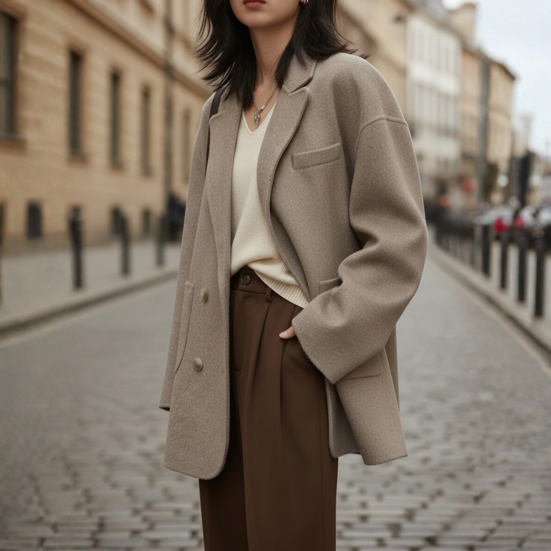 Women's Warm Fabric Classic Collar Jacket