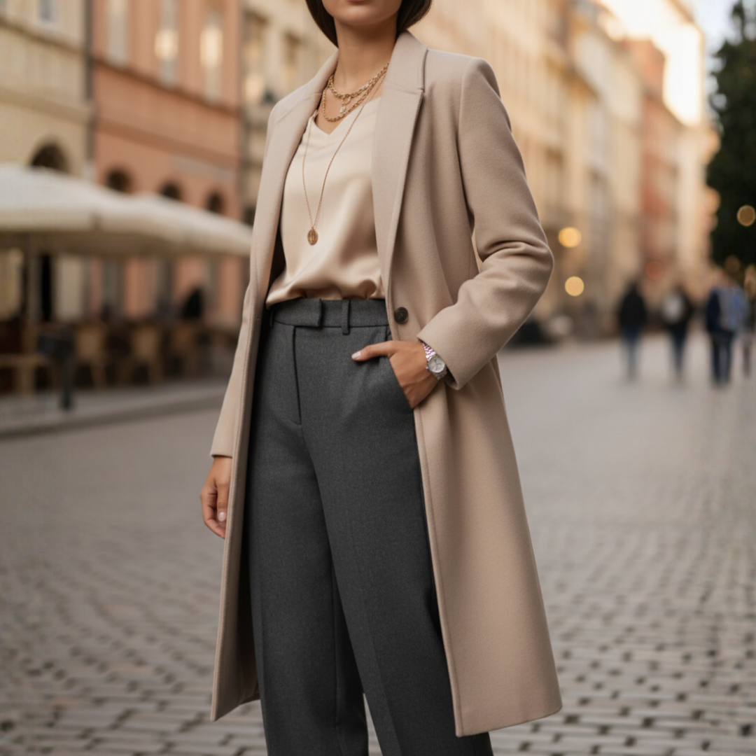 Elegant Long Women's Coat Fabric