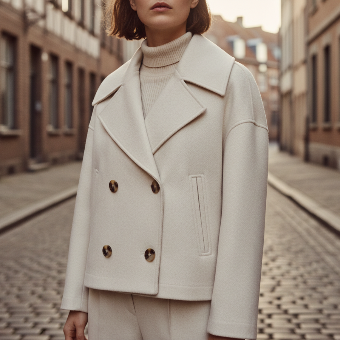 Short Women's Jacket in Mixed Material