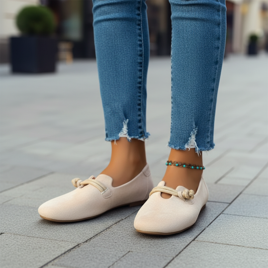 Lightweight Women's Fabric Loafers with Lace Closure