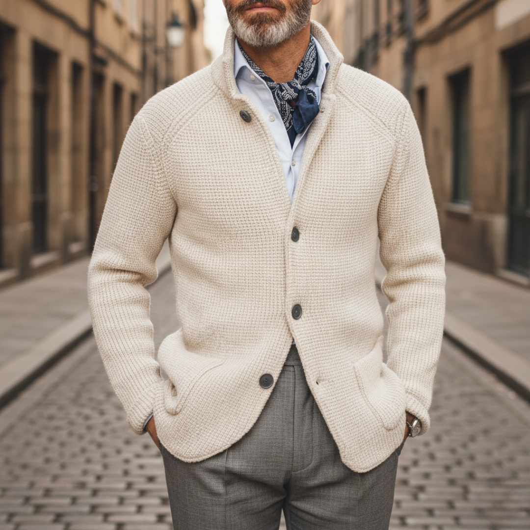 Men's Winter Cotton Cardigan with Buttons