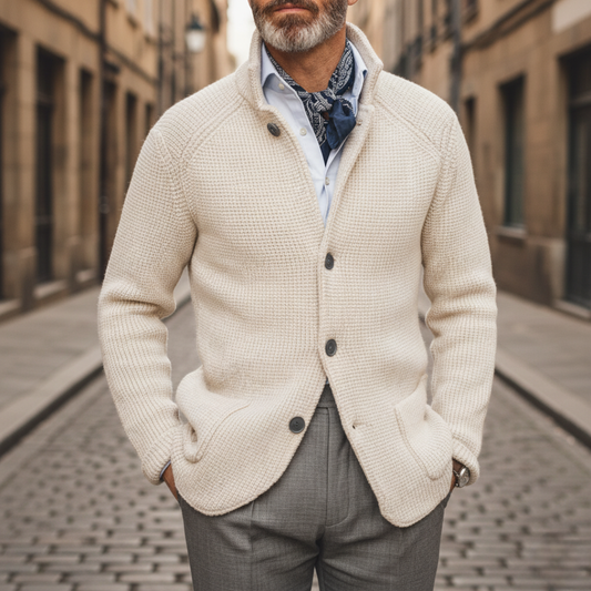 Men's Winter Cotton Cardigan with Buttons