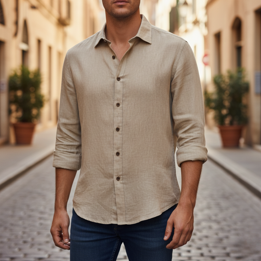 Men's Casual Mixed Fabric Shirt