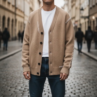 Men's Fabric Cardigan with Buttons