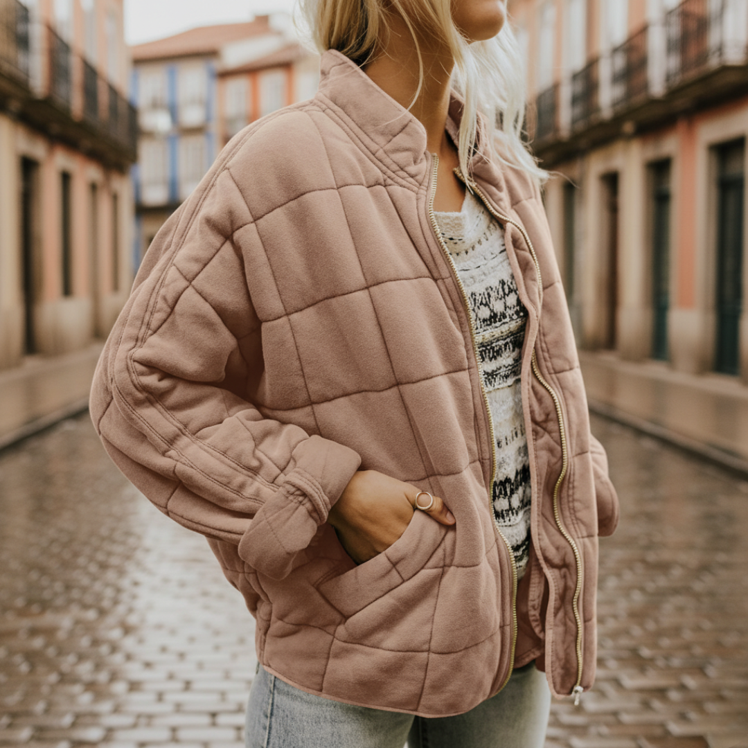 Women's Padded Jacket with Zipper