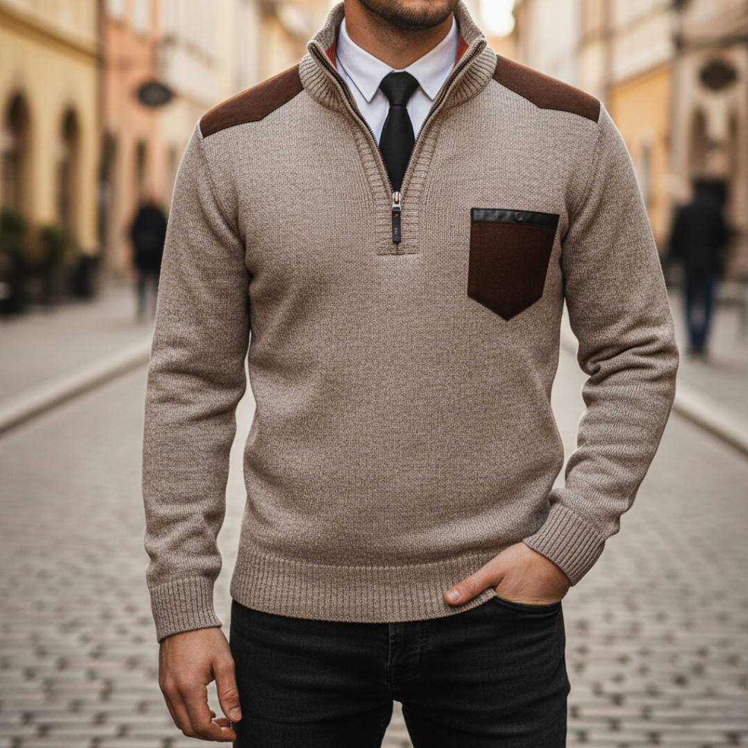 Men's Half Zip Sweater in Soft Blend