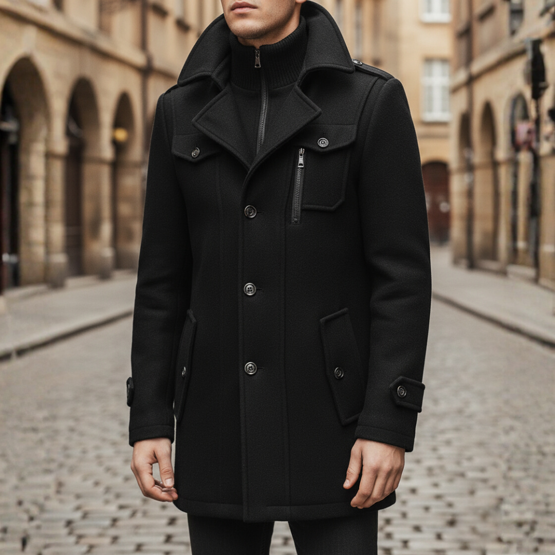 Men's Coat with Pockets and Zipper
