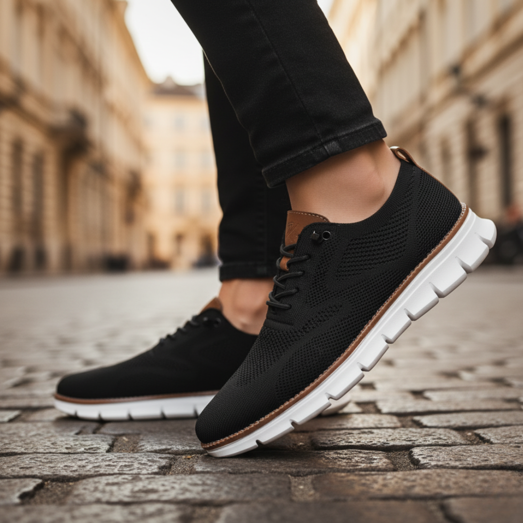 Men's Breathable Mesh Sports Shoes with Rubber Sole