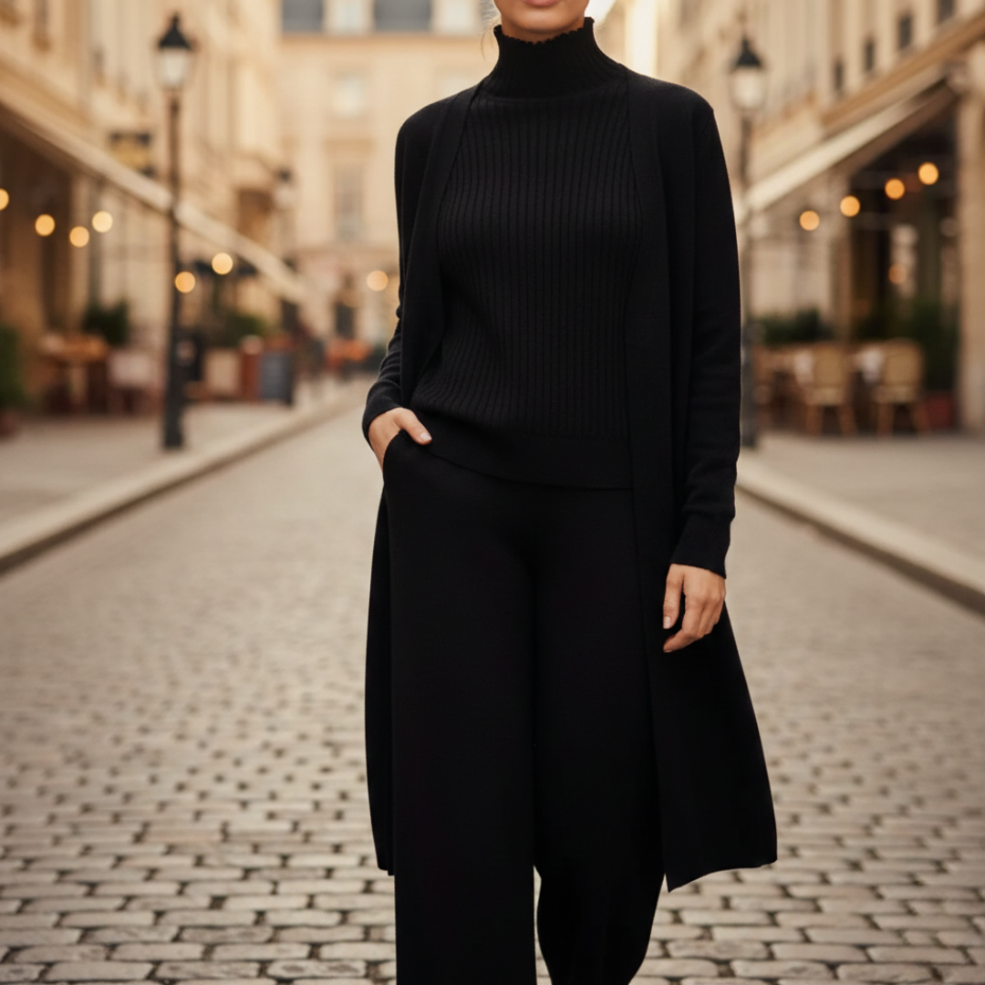 3-Piece Women's Coordinated Set: Sweater, Pants, Cardigan