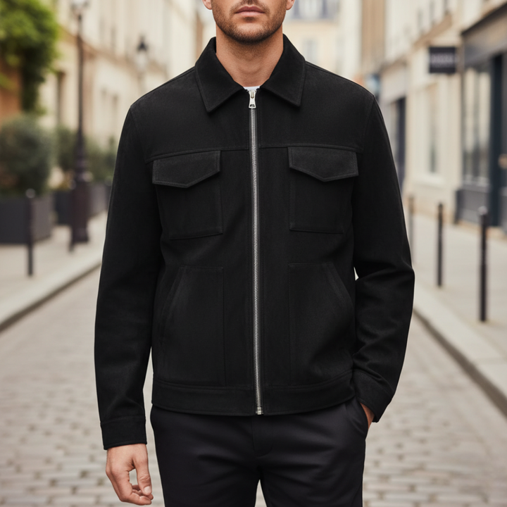 Men's Fabric Jacket with Front Pockets