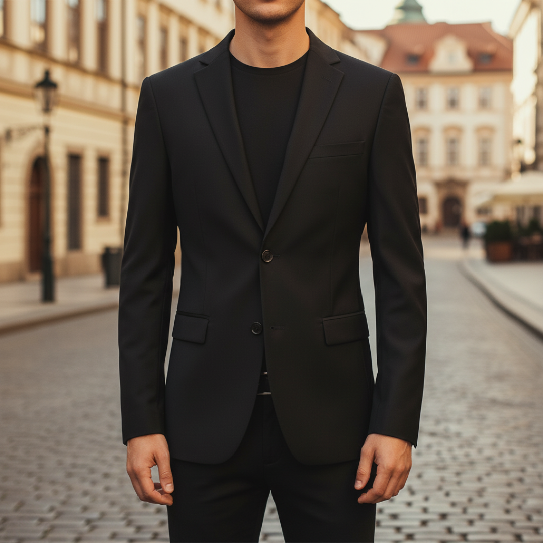 Men's Slim Fit Blazer Jacket with Two Buttons