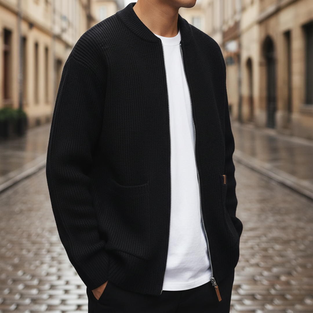 Men's High Neck Cardigan