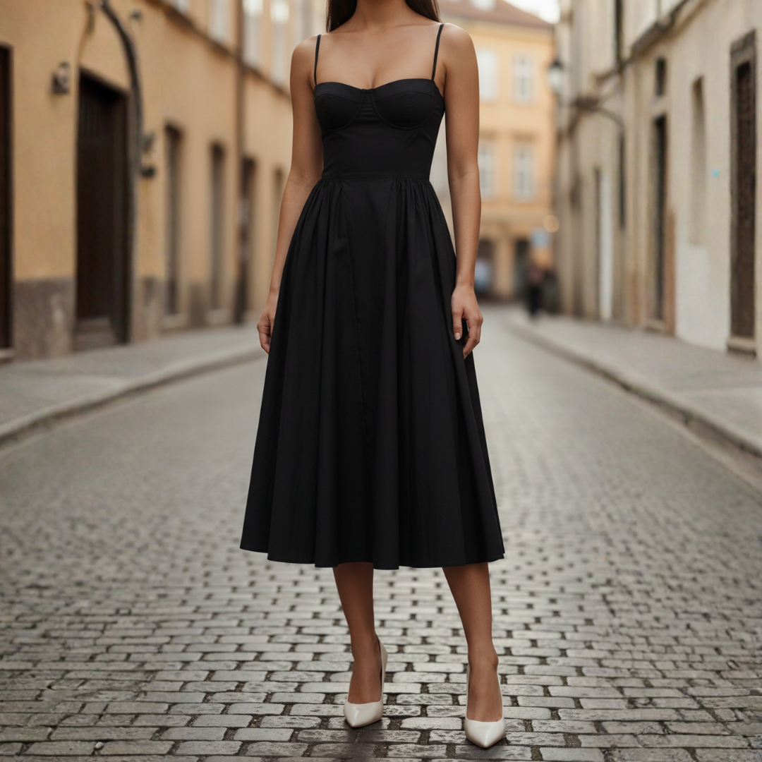 Women’s Midi Bodycon Dress with Corset Bodice