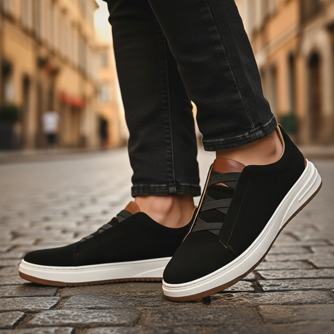 Men's Fabric Shoes with White Sole