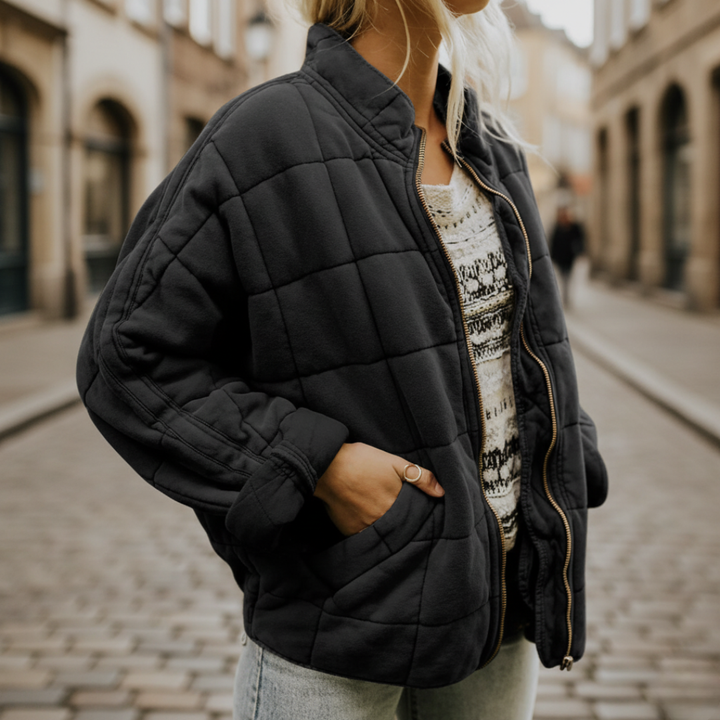 Women's Padded Jacket with Zipper