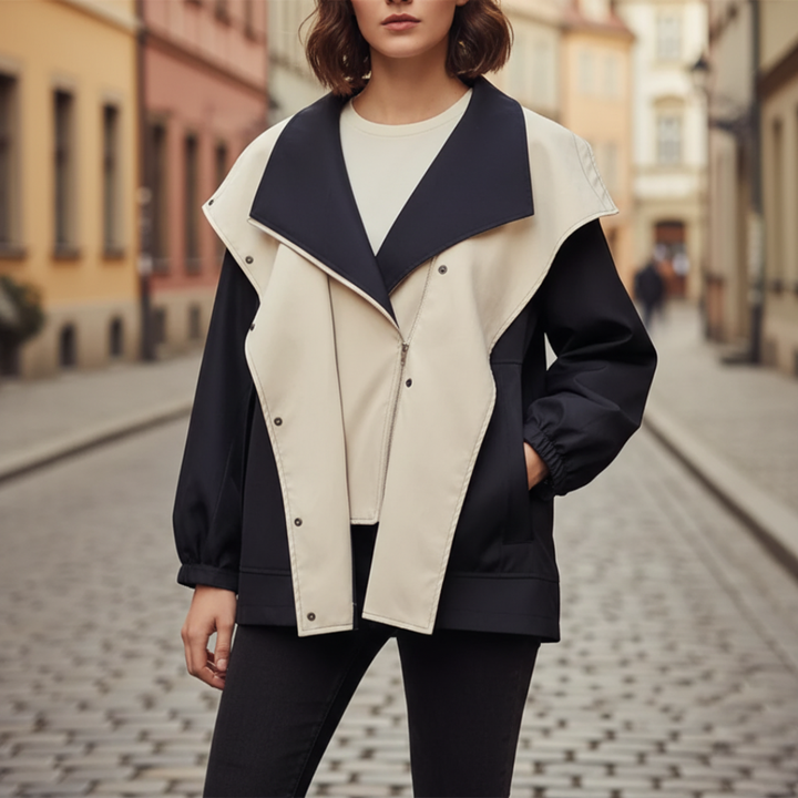 Women's Jacket with High Collar and Zip