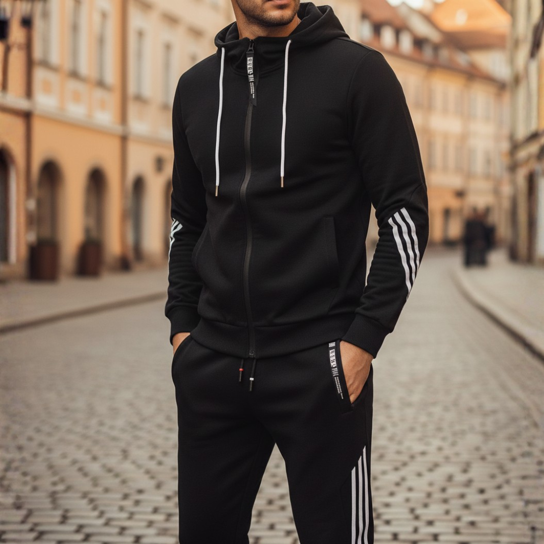 Men's Sports Tracksuit with Zip in Mixed Fibers