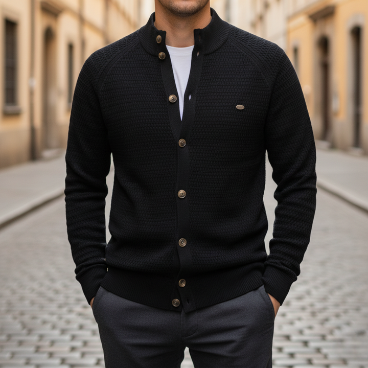 Men's Cardigan in Soft Yarn with Buttons