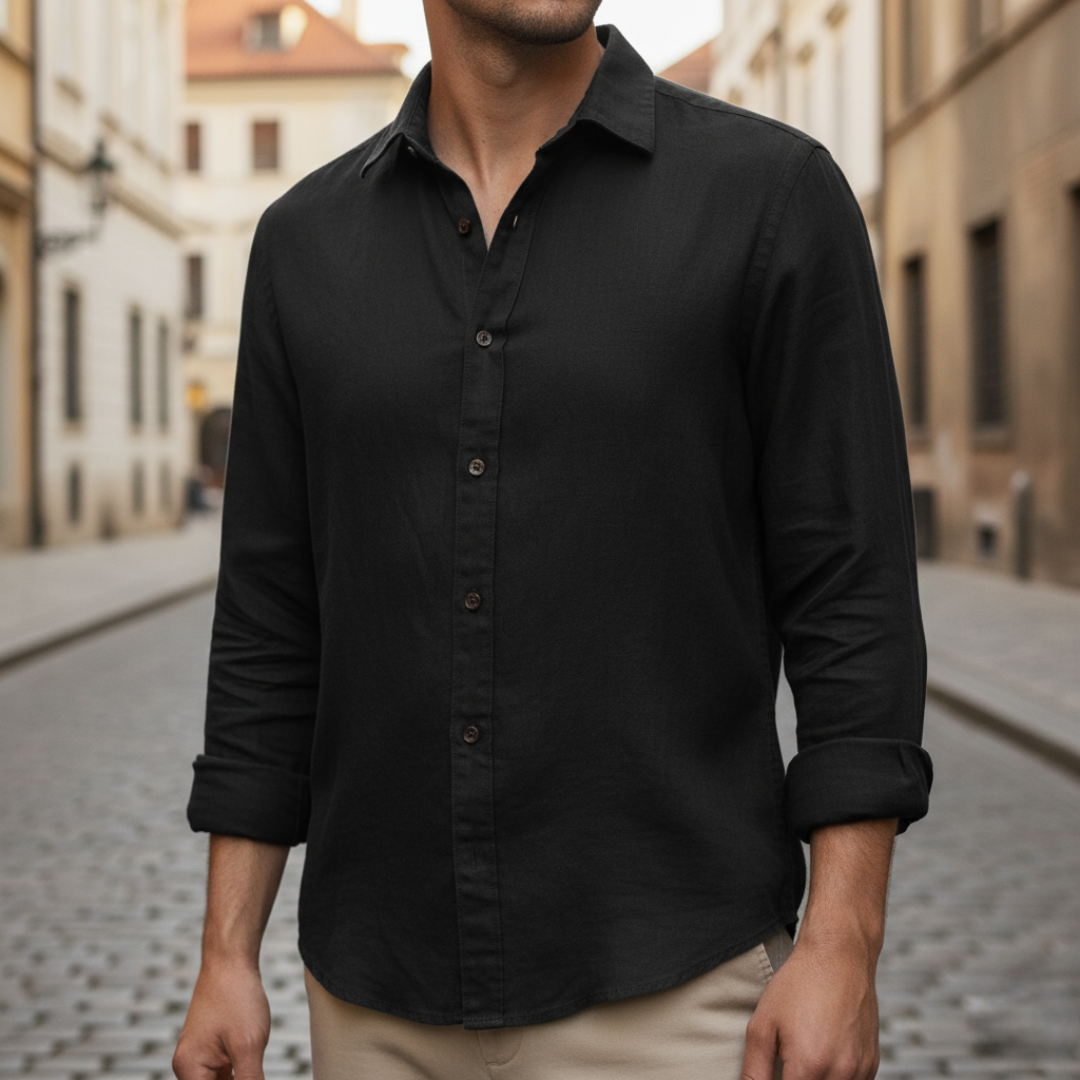 Men's Casual Mixed Fabric Shirt