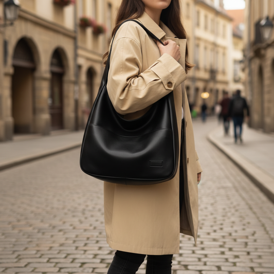 Large Women's Faux Leather Hobo Bag