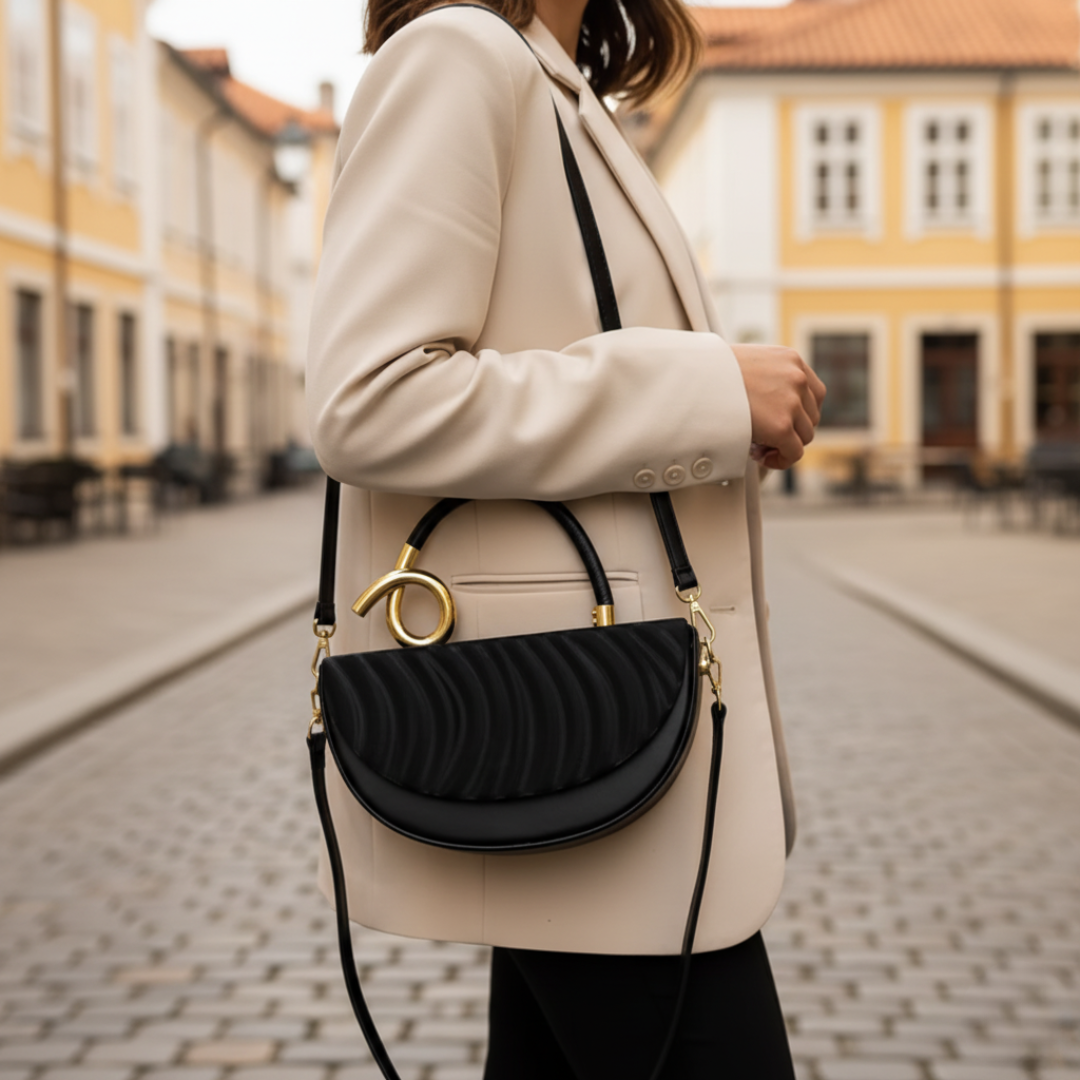 Borsa da donna con manico dorato