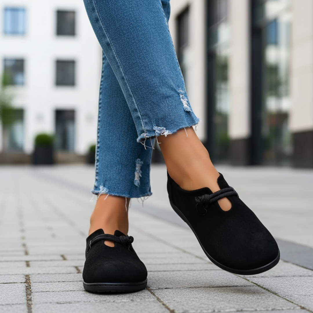 Lightweight Women's Fabric Loafers with Lace Closure