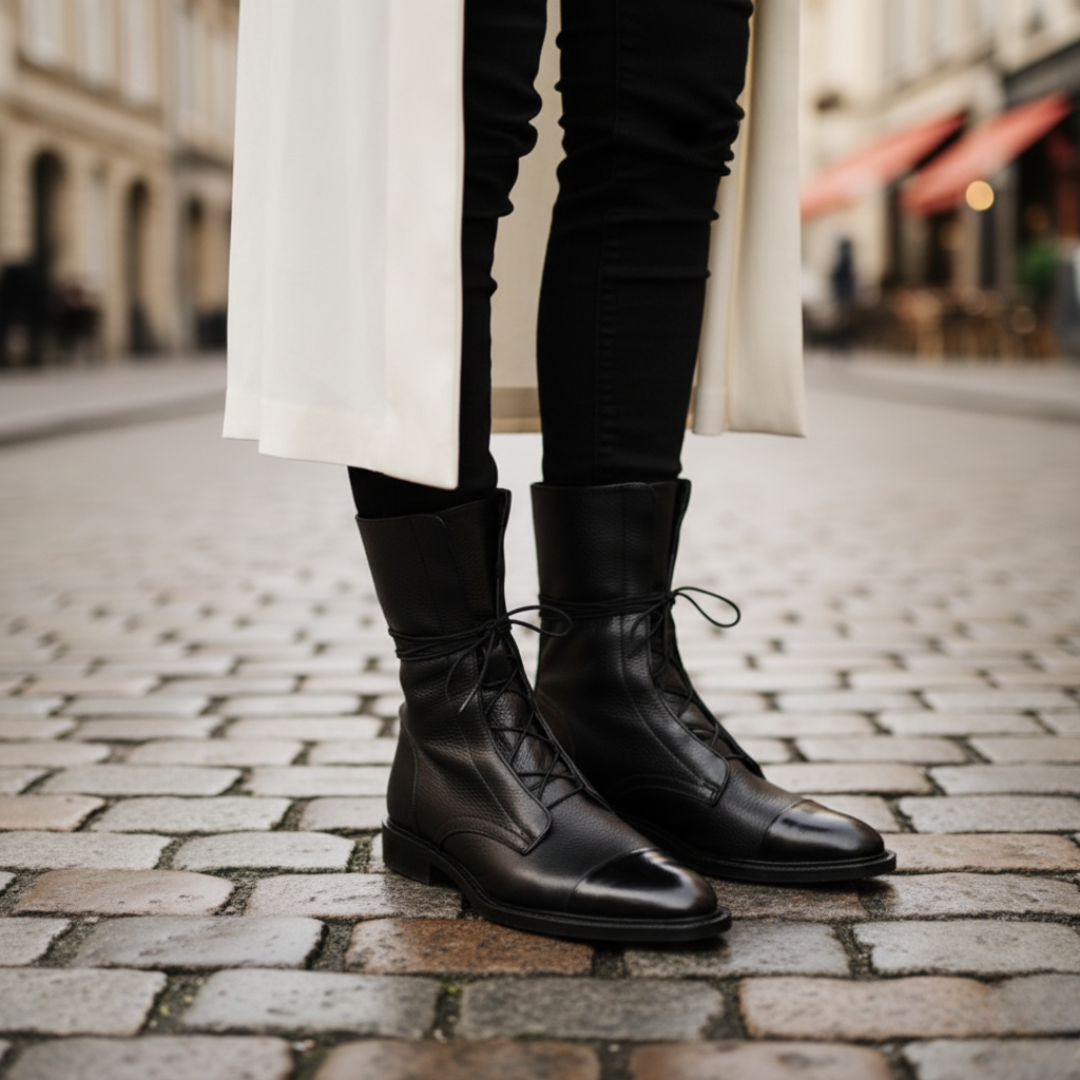 Women's Lace-Up Ankle Boots with Soft Upper