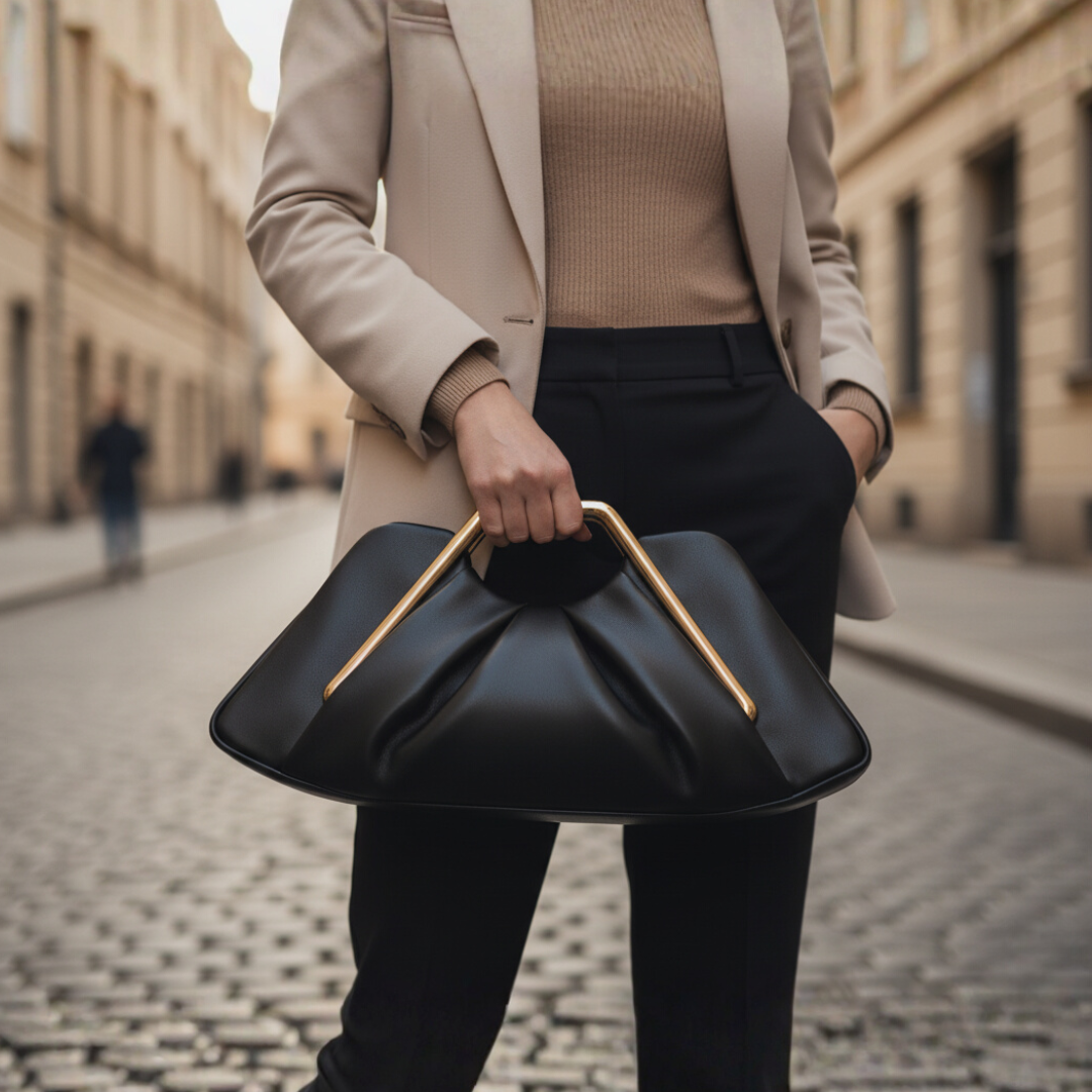 Women's Bag with Gold Handle in Eco-leather