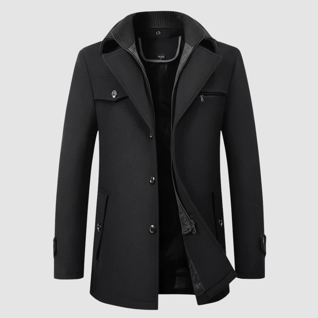 Men's Coat with High Collar
