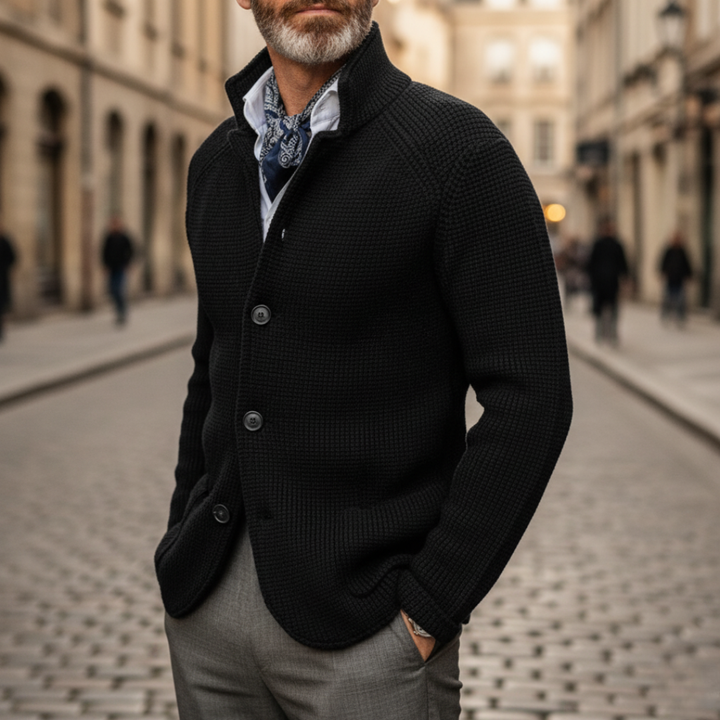 Men's Winter Cotton Cardigan with Buttons