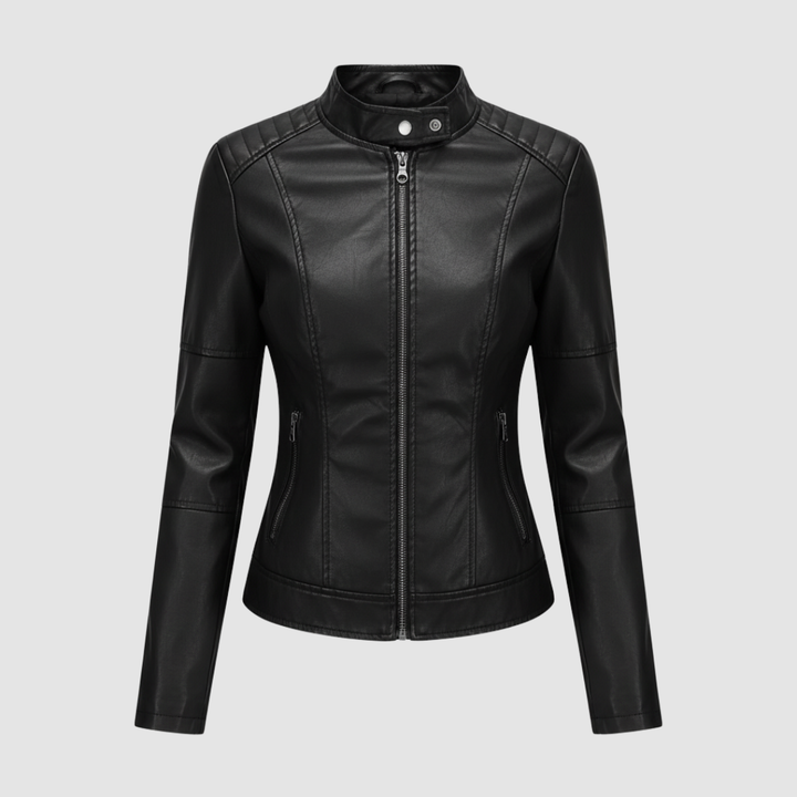 Giacca da moto da donna con colletto alla mandarino