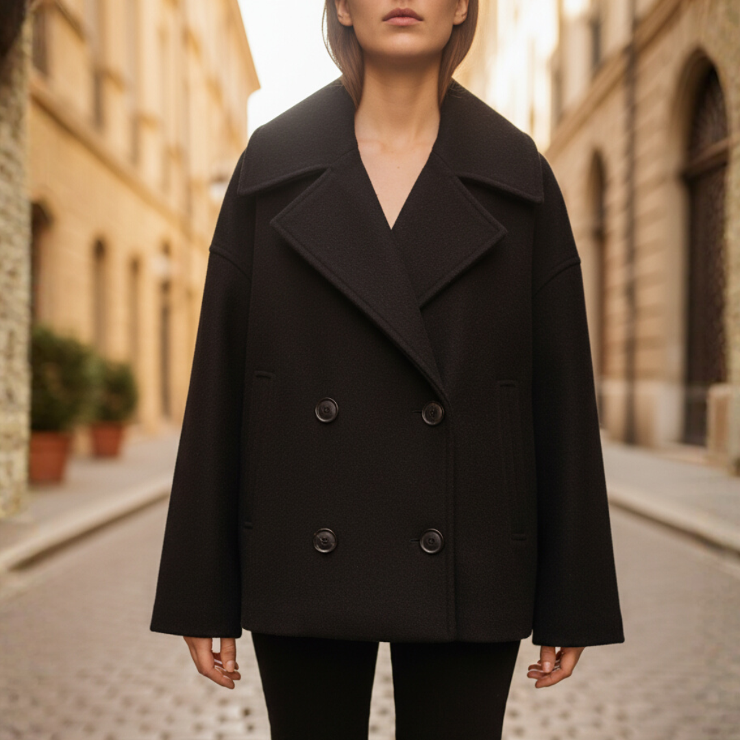 Short Women's Jacket in Mixed Material