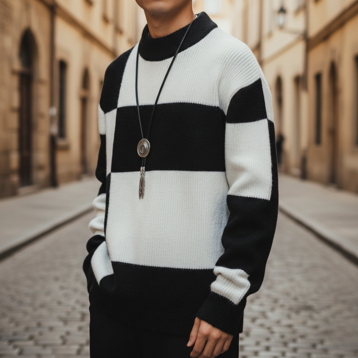 Oversized Checkered Men's Sweater